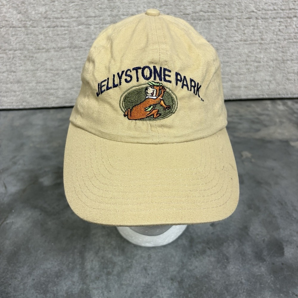VTG 90s Y2k Jellystone Park Yogi Bear Beige Cartoon Baseball Hat Cap OSFM